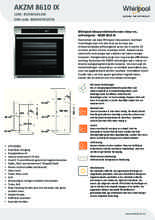 Product informatie WHIRLPOOL oven inbouw AKZM 8610 IX