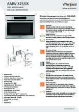 Product informatie WHIRLPOOL oven met magnetron inbouw AMW 825/IX