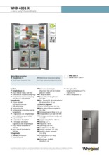Product informatie WHIRLPOOL side-by-side koelkast zilver WSC5541A+S