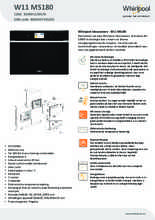 Product informatie WHIRLPOOL stoomoven inbouw W11 MS180