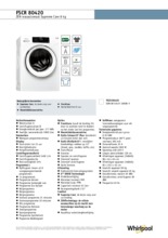 Product informatie WHIRLPOOL wasmachine FSCR80420