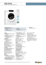 Product informatie WHIRLPOOL wasmachine FSCR 70410