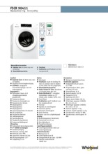 Product informatie WHIRLPOOL wasmachine FSCR 90411