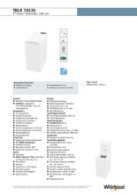Product informatie WHIRLPOOL wasmachine TDLR 70220