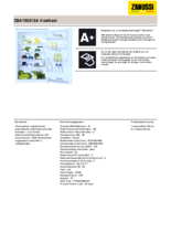 Product informatie ZANUSSI koelkast inbouw ZBA15021SA