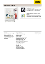 Product informatie ZANUSSI koelkast onderbouw ZQA14030DA