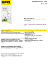 Product informatie ZANUSSI koelkast wit ZTAN14FW0