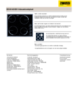 Product informatie ZANUSSI kookplaat keramisch inbouw ZEV6140XBV