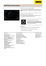 Product informatie ZANUSSI kookplaat keramisch inbouw ZEV8757FBA