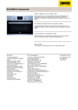 Product informatie ZANUSSI magnetron met grill inbouw ZKG44500XU