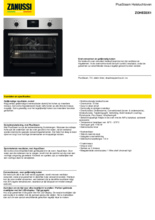 Product informatie ZANUSSI oven inbouw rvs ZOHED3X1