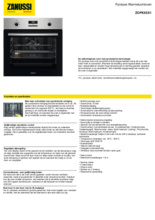Product informatie ZANUSSI oven inbouw rvs ZOPKX5X1