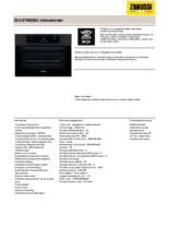 Product informatie ZANUSSI oven met magnetron inbouw ZKC47902BU