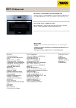 Product informatie ZANUSSI oven met magnetron inbouw ZNF51X