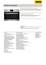 Product informatie ZANUSSI oven met magnetron inbouw ZZK47901XX