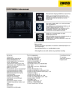 Product informatie ZANUSSI oven zwart inbouw ZOP37982BU