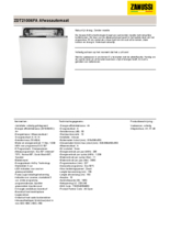 Product informatie ZANUSSI vaatwasser inbouw ZDT21006FA
