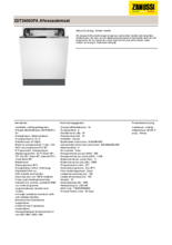 Product informatie ZANUSSI vaatwasser inbouw ZDT24003FA