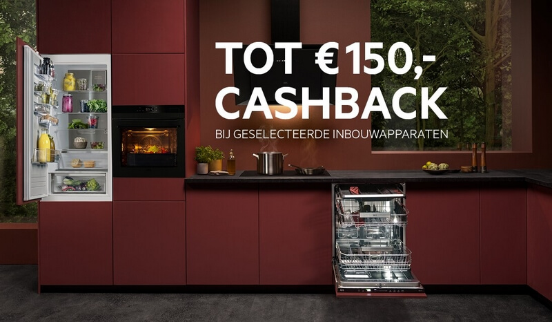Tot € 150,- cashback op AEG apparatuur (geselecteerde modellen)