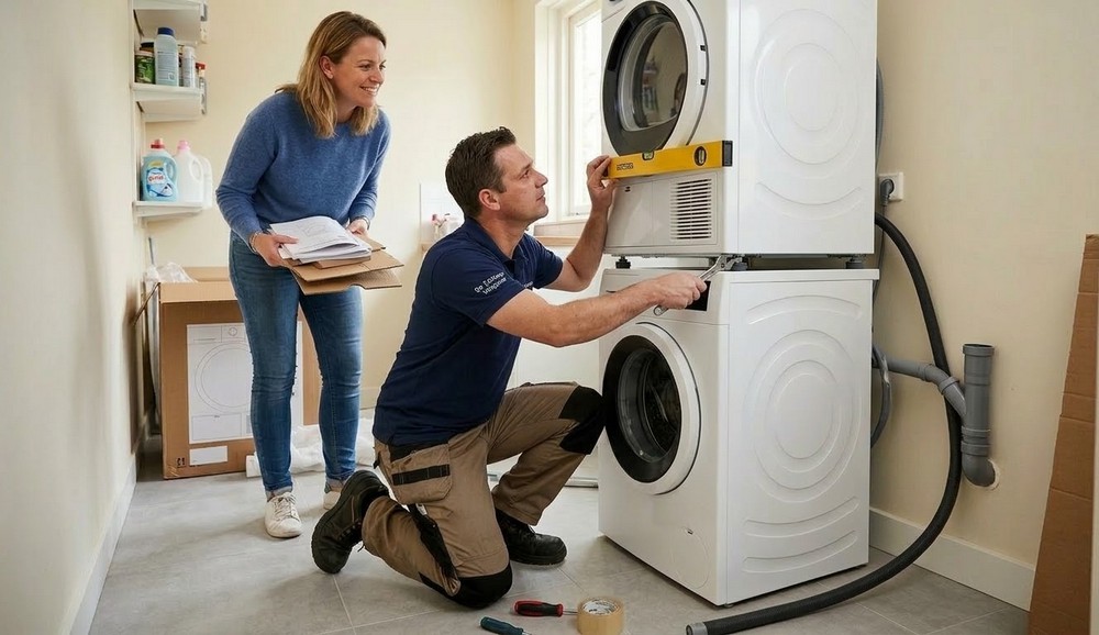 Wasdroger installeren: waterpas stellen is essentieel
