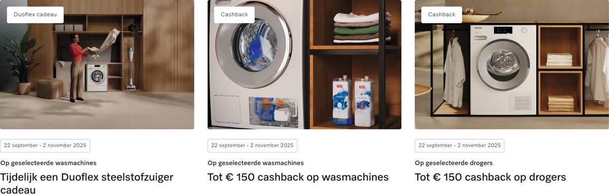 Miele cashback actie september – november 2025