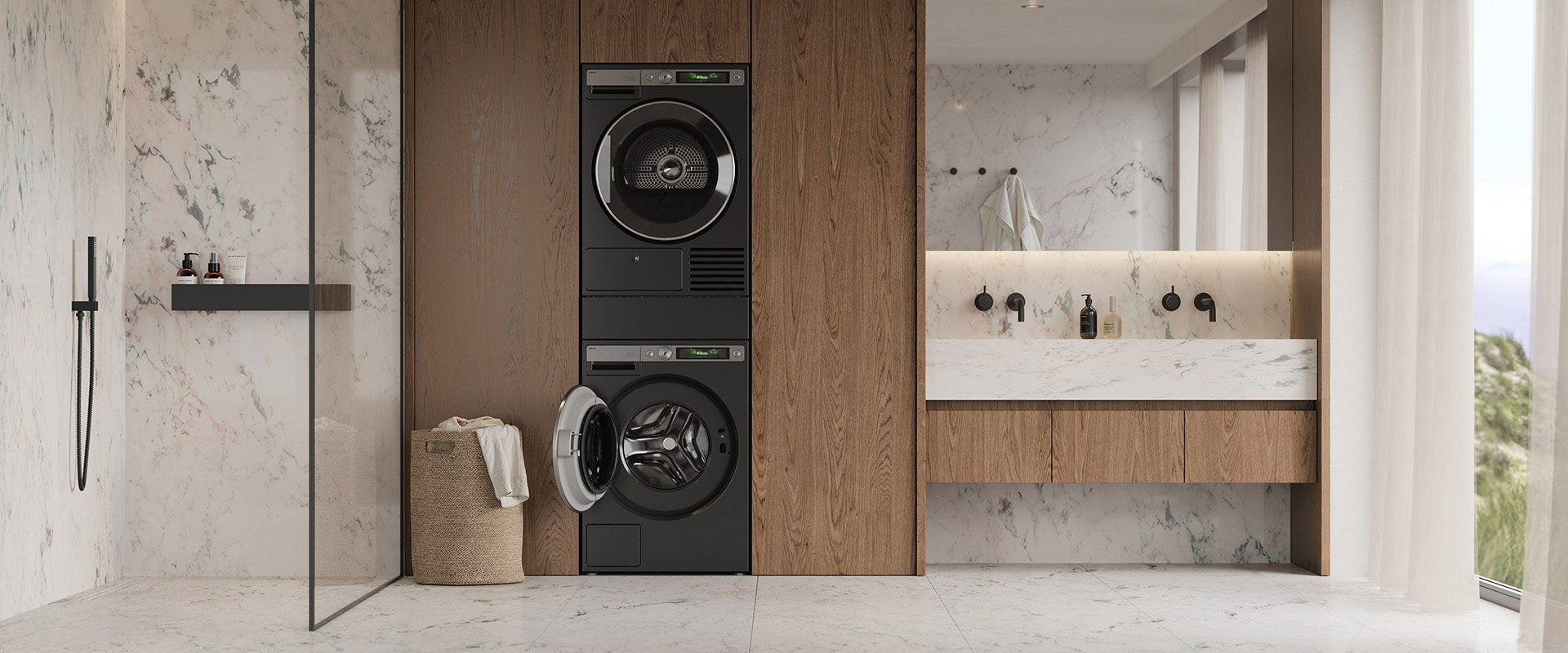 ASKO Hidden Helpers: Slimme stapelset met uitschuifbare strijkplank