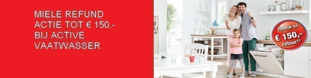 Ontvang tot € 150,- refund bij aankoop van een Miele Active vaatwasser
