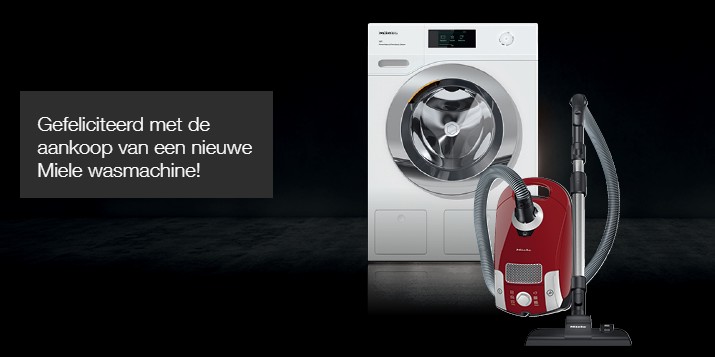 Gratis Miele stofzuiger bij actiemodel wasmachine van Miele